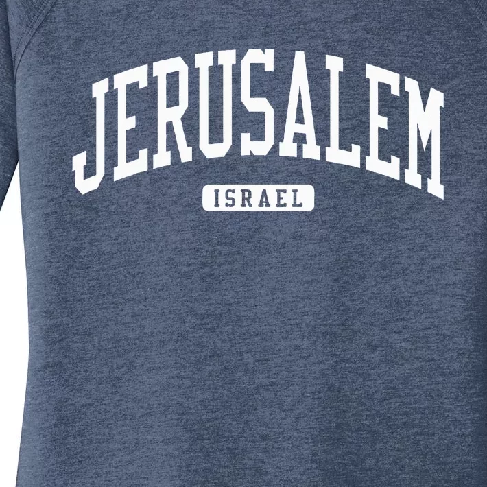 Jerusalem Israel College University Style Women's Perfect Tri Tunic Long Sleeve Shirt