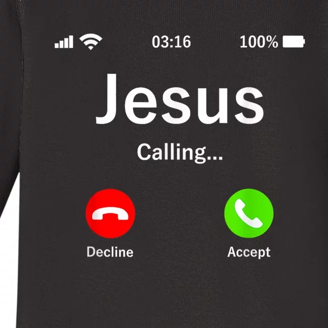 Jesus Is Calling Christian Baby Long Sleeve Bodysuit