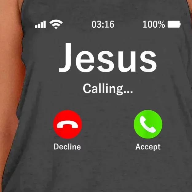 Jesus Is Calling Christian Women's Knotted Racerback Tank