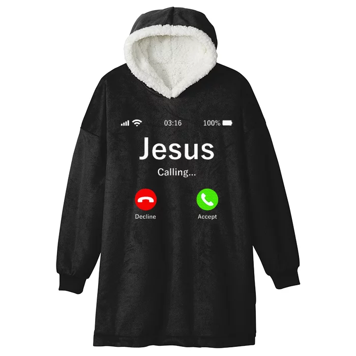 Jesus Is Calling Christian Hooded Wearable Blanket