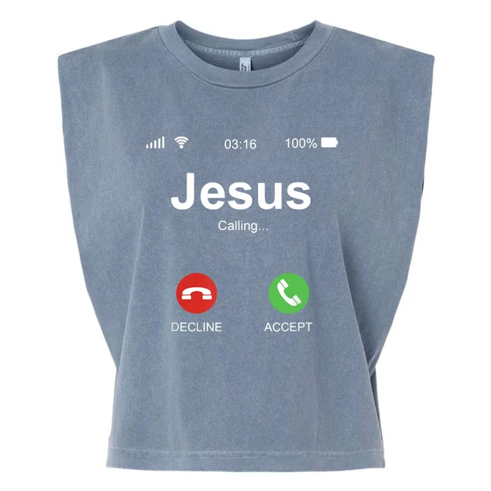 Jesus Is Calling Funny Christian Gifts For Men Women Garment-Dyed Women's Muscle Tee