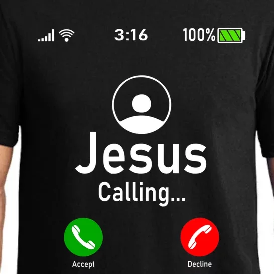 Jesus Is Calling Funny Jesus Christ Phone Christian Gift Pajama Set