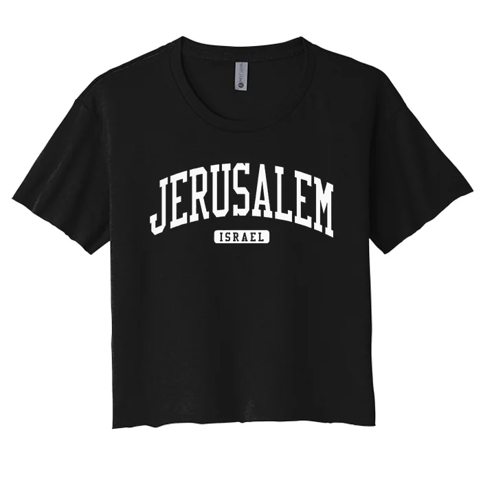 Jerusalem Israel College University Style Women's Crop Top Tee