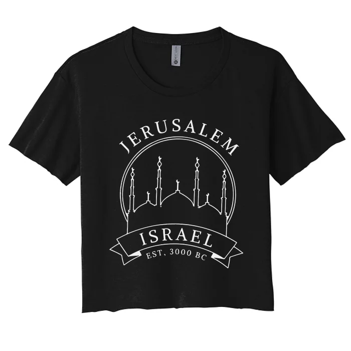 Jerusalem Israel City Jewish Hanukkah Jerusalem Women's Crop Top Tee