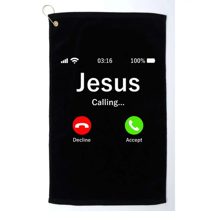 Jesus Is Calling Christian Platinum Collection Golf Towel