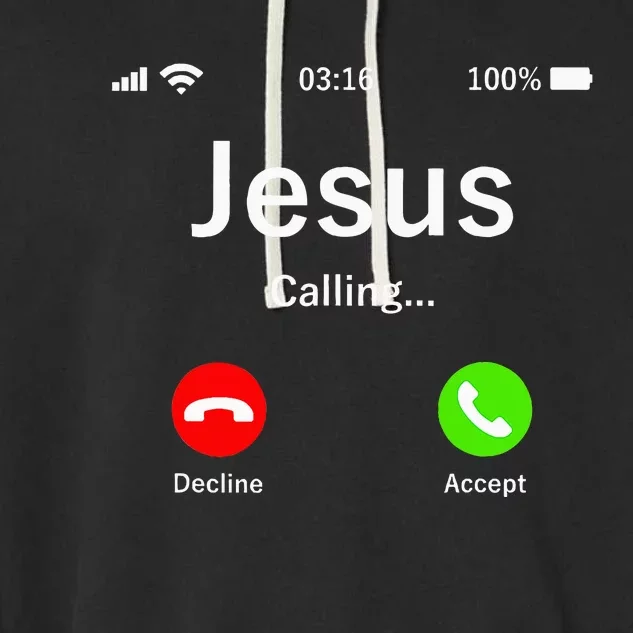 Jesus Is Calling Christian Garment-Dyed Fleece Hoodie