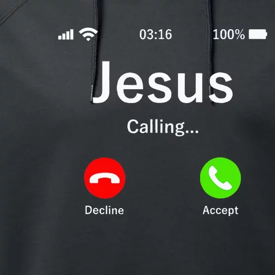 Jesus Is Calling Christian Performance Fleece Hoodie