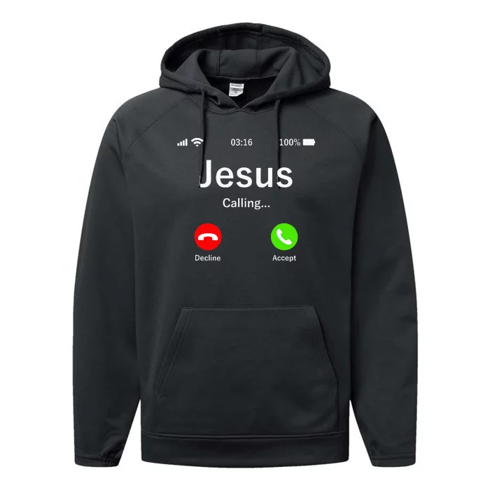 Jesus Is Calling Christian Performance Fleece Hoodie