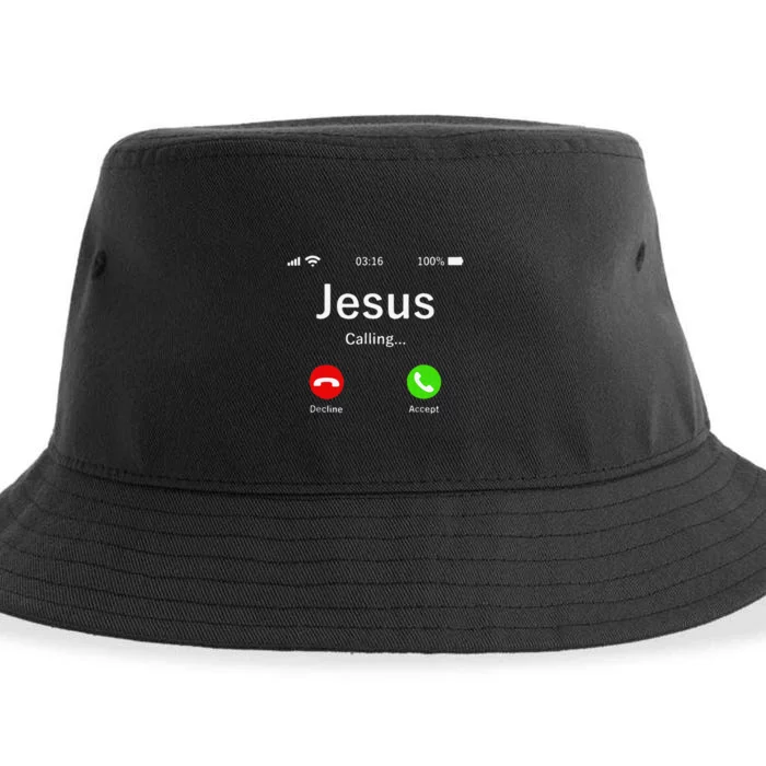 Jesus Is Calling Christian Love King Belief Unity Faith Sustainable Bucket Hat