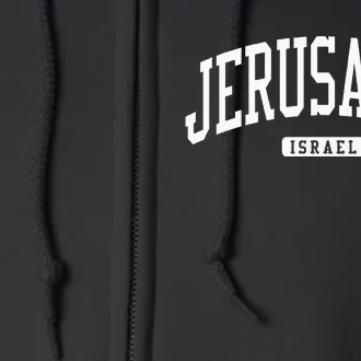 Jerusalem Israel College University Style Full Zip Hoodie