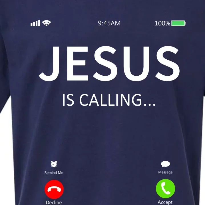 Jesus Is Calling Christian Sueded Cloud Jersey T-Shirt