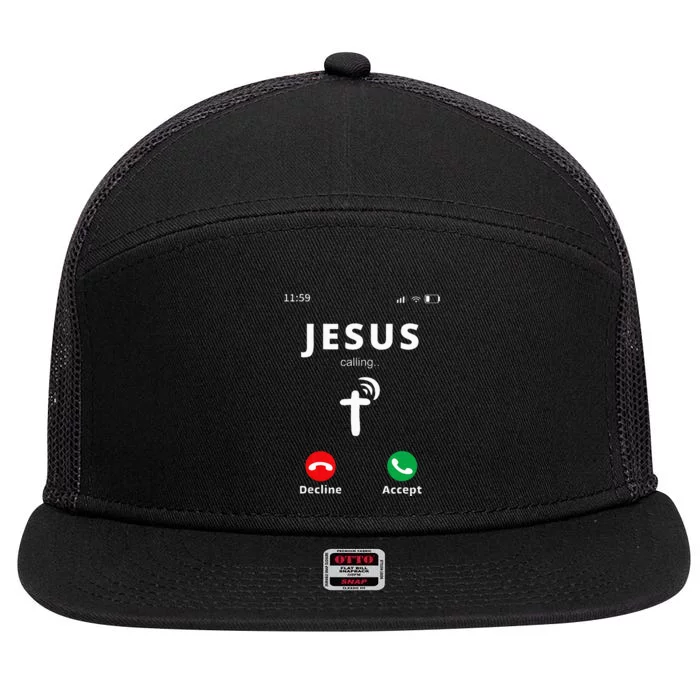 Jesus Is Calling At 1159pm Christian Church 7 Panel Mesh Trucker Snapback Hat