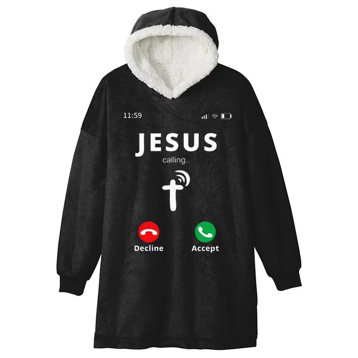 Jesus Is Calling At 1159pm Christian Church Hooded Wearable Blanket