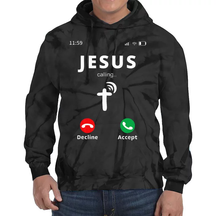 Jesus Is Calling At 1159pm Christian Church Tie Dye Hoodie