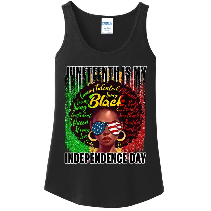 Juneteenth Independence Day Afro Melanin Natural Hair Ladies Essential Tank