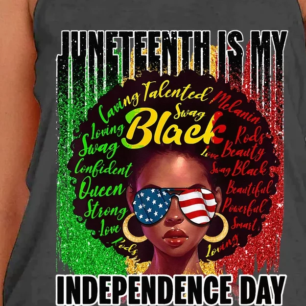 Juneteenth Independence Day Afro Melanin Natural Hair Women's Knotted Racerback Tank