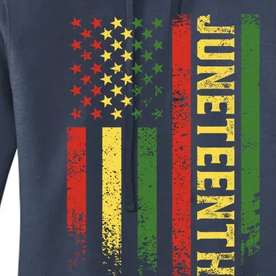 Juneteenth Independence Freedom Day Melanin African Usa Flag Cool Gift Women's Pullover Hoodie