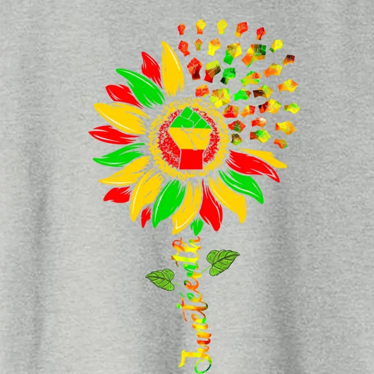 Juneteenth Independence Freedom Day Sunflower African Lover Gift Women's Crop Top Tee