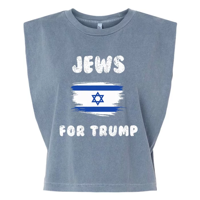 Jewish Israel Flag Jews for Trump Garment-Dyed Women's Muscle Tee