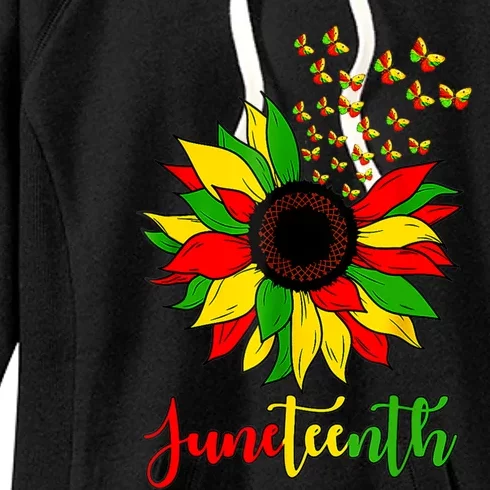 Junenth Independence Freedom Day Sunflower African Lover Meaningful Gift Women's Fleece Hoodie