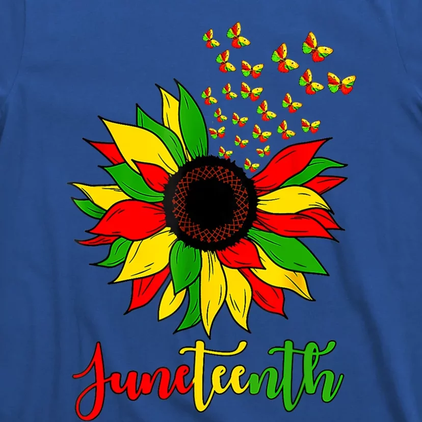 Junenth Independence Freedom Day Sunflower African Lover Meaningful Gift T-Shirt