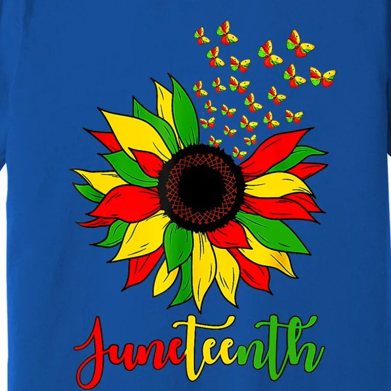 Junenth Independence Freedom Day Sunflower African Lover Meaningful Gift Premium T-Shirt