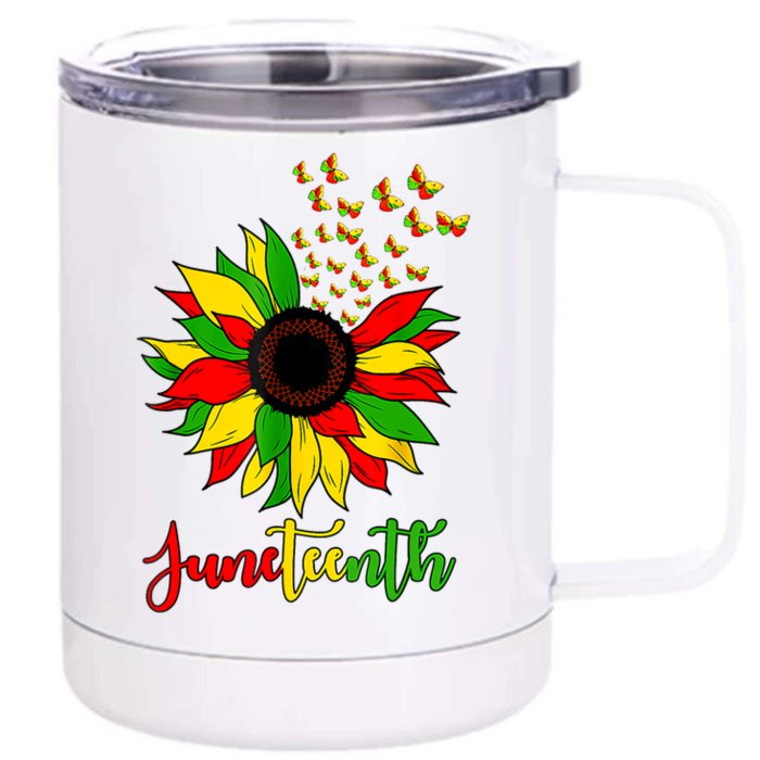 Junenth Independence Freedom Day Sunflower African Lover Meaningful Gift Front & Back 12oz Stainless Steel Tumbler Cup