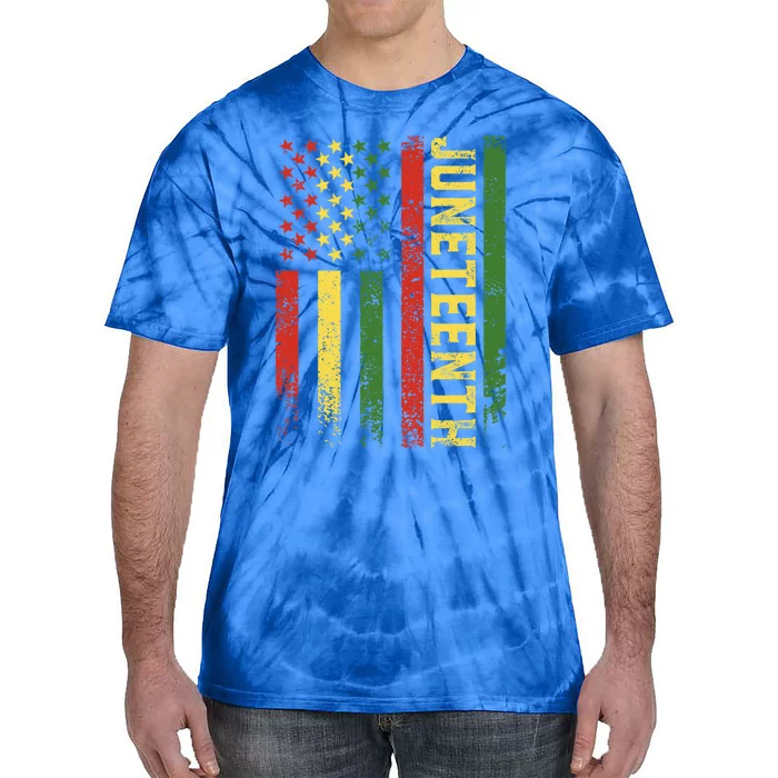 Juneteenth Independence Freedom Day Melanin African Usa Flag Gift Tie-Dye T-Shirt