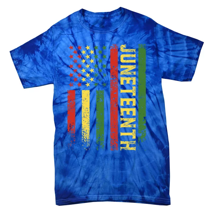 Juneteenth Independence Freedom Day Melanin African Usa Flag Gift Tie-Dye T-Shirt