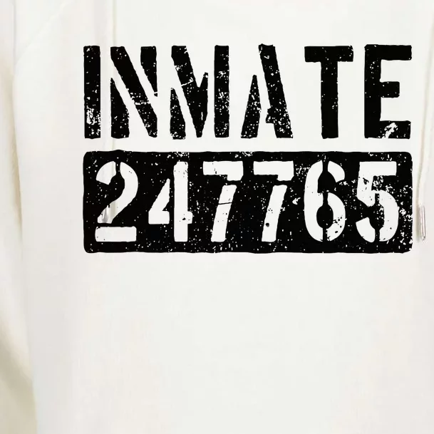 Jail Inmate Funny Prison Inmate Costume Womens Funnel Neck Pullover Hood