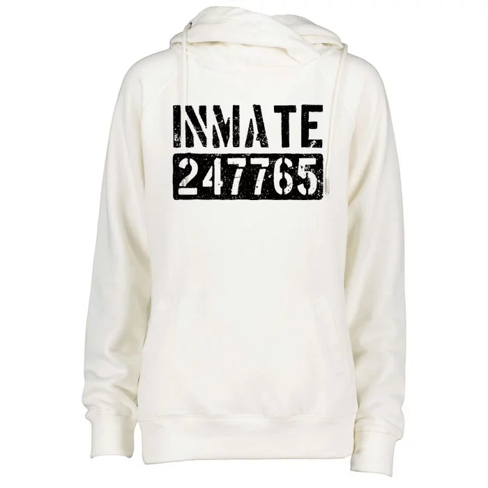 Jail Inmate Funny Prison Inmate Costume Womens Funnel Neck Pullover Hood