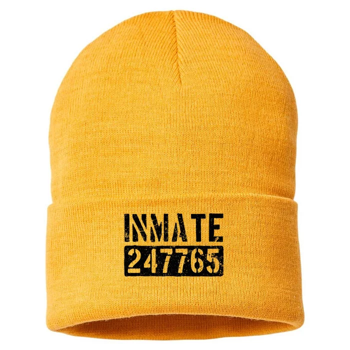 Jail Inmate Funny Prison Inmate Costume Sustainable Knit Beanie