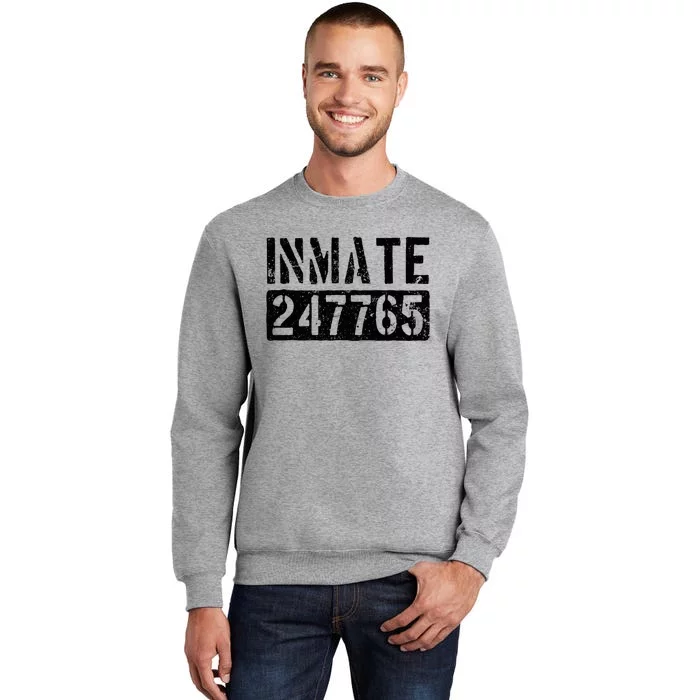 Jail Inmate Funny Prison Inmate Costume Tall Sweatshirt