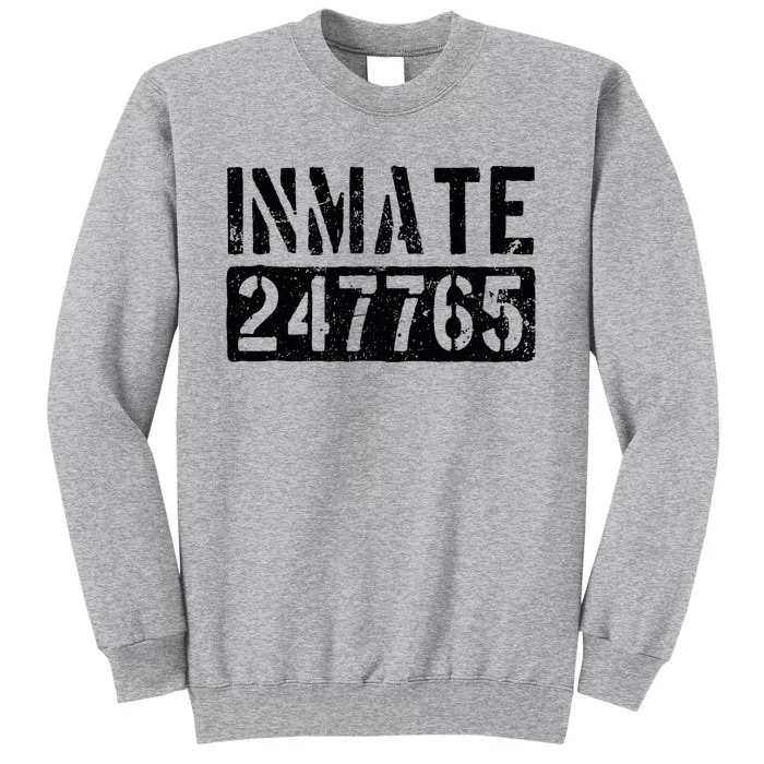 Jail Inmate Funny Prison Inmate Costume Tall Sweatshirt