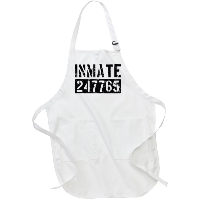 Jail Inmate Funny Prison Inmate Costume Full-Length Apron With Pocket