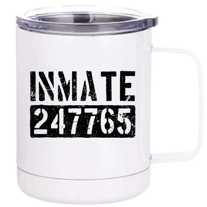 Jail Inmate Funny Prison Inmate Costume Front & Back 12oz Stainless Steel Tumbler Cup