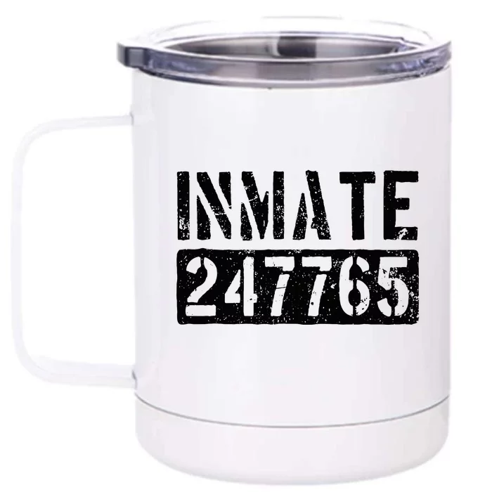 Jail Inmate Funny Prison Inmate Costume Front & Back 12oz Stainless Steel Tumbler Cup