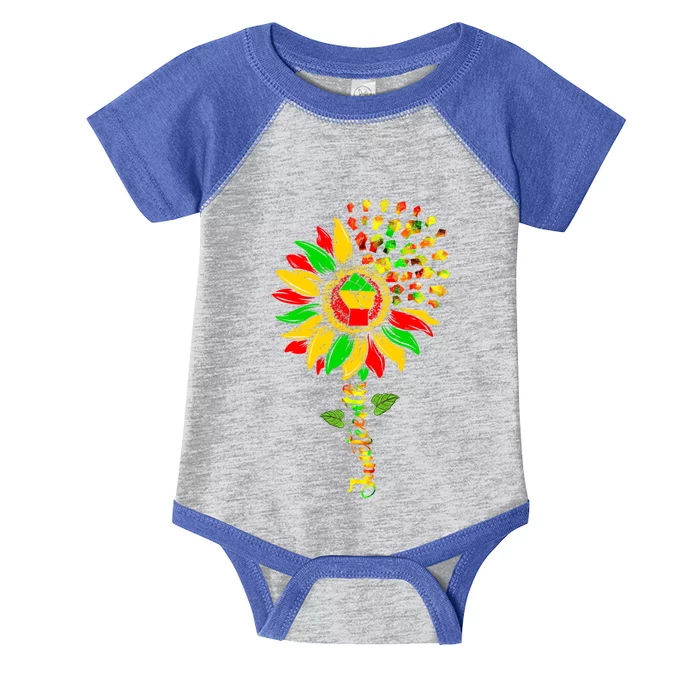 Juneteenth Independence Freedom Day Sunflower African Lover Great Gift Infant Baby Jersey Bodysuit