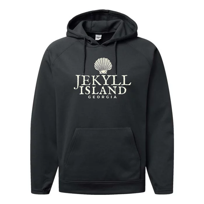 Jekyll Island  Georgia Ocean Shell Performance Fleece Hoodie