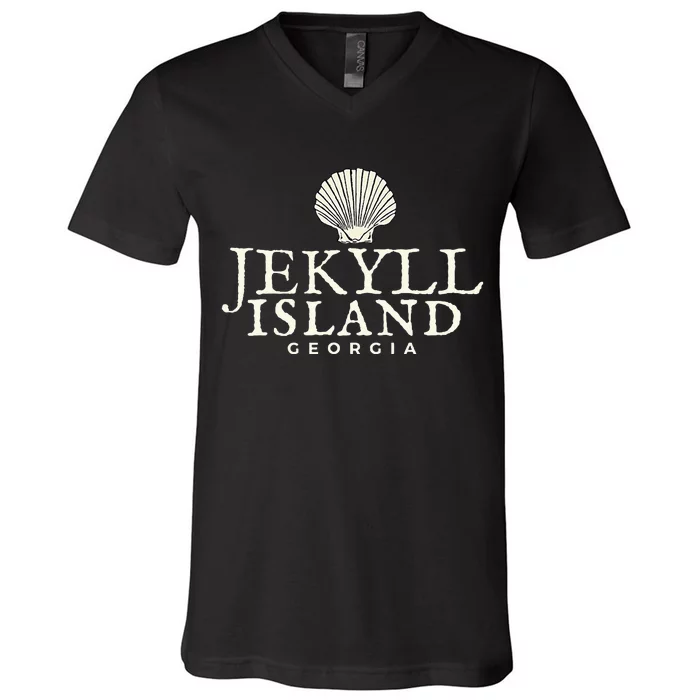 Jekyll Island  Georgia Ocean Shell V-Neck T-Shirt