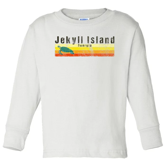 Jekyll Island Ga Vintage Style Sea Turtle Toddler Long Sleeve Shirt