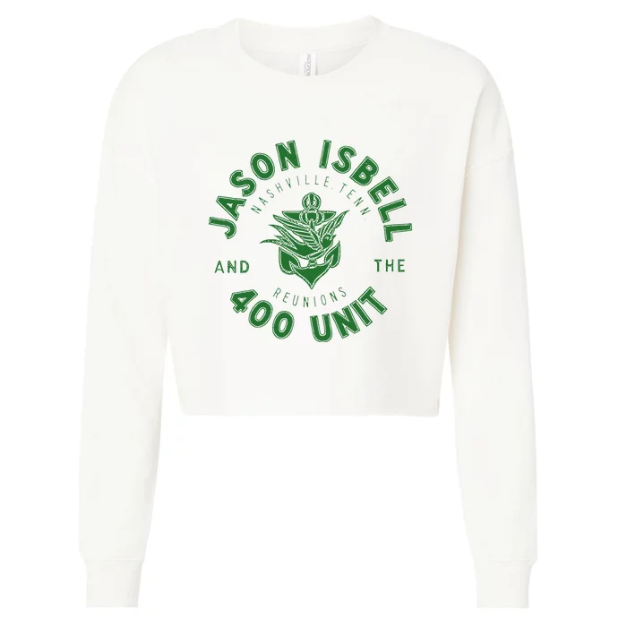 J.A.S.O.N I.S.B.E.L.L Green Solid Style Trending Now Cropped Pullover Crew