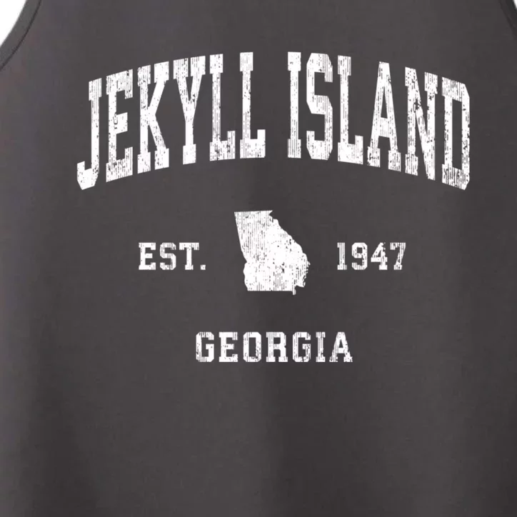 Jekyll Island Georgia Ga Vintage Athletic Black Sports Performance Tank