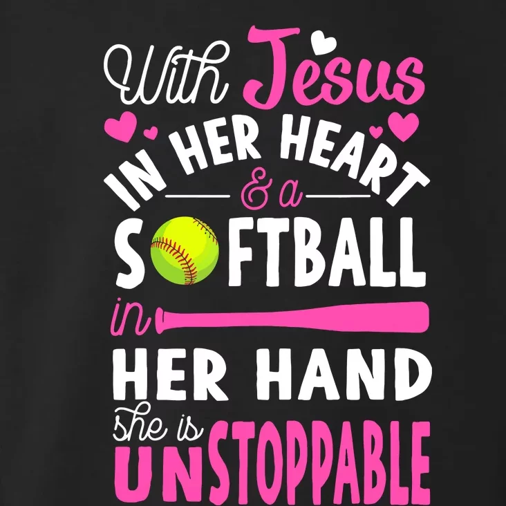 Jesus In Her Heart Softball Hand Funny Pitcher Gift For Her Toddler Hoodie