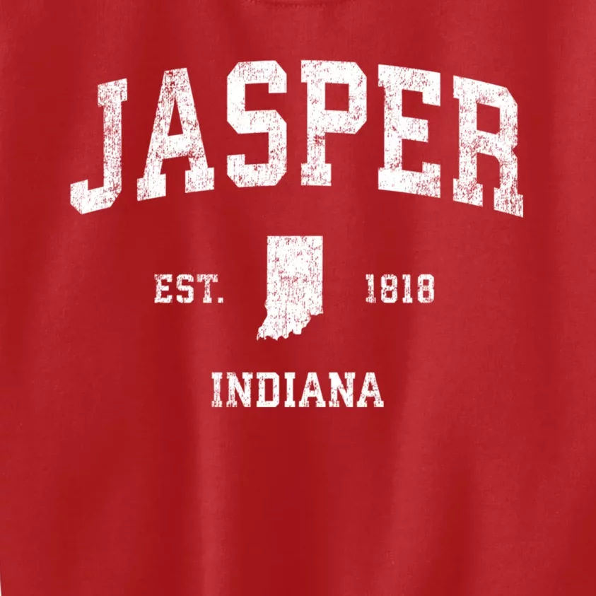 Jasper Indiana In Vintage Sports Kids Sweatshirt