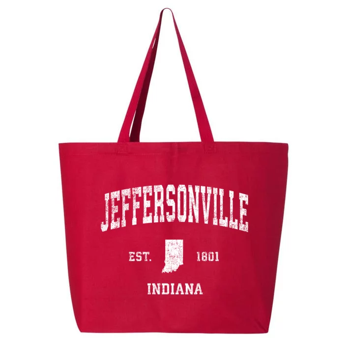 Jeffersonville Indiana In Vintage Sports 25L Jumbo Tote