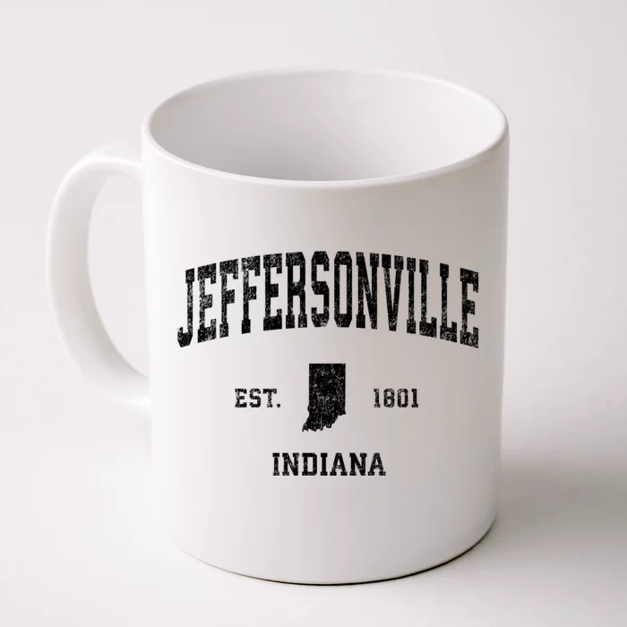 Jeffersonville Indiana In Vintage Sports Front & Back Coffee Mug