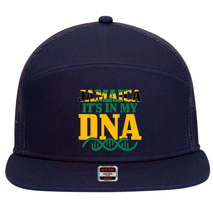 Jamaica Its In My DNA Jamaican Flag Pride 7 Panel Mesh Trucker Snapback Hat