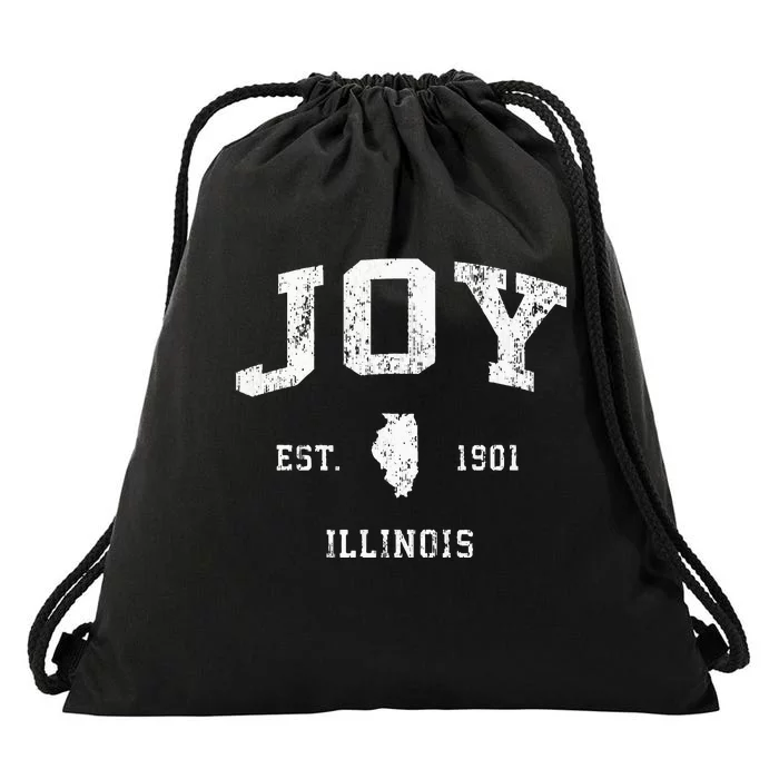 Joy Illinois Il Vintage Athletic Sports Design Drawstring Bag