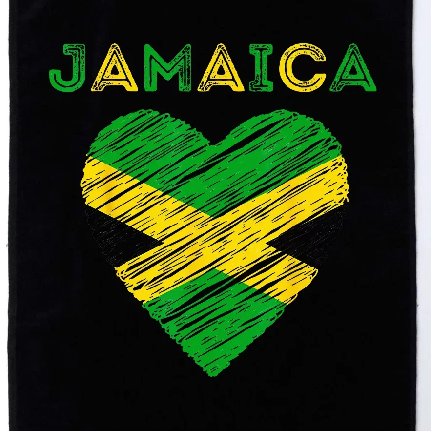 Jamaica Is In My Heart Proud Jamaican Jamaica Flag Heart Platinum Collection Golf Towel